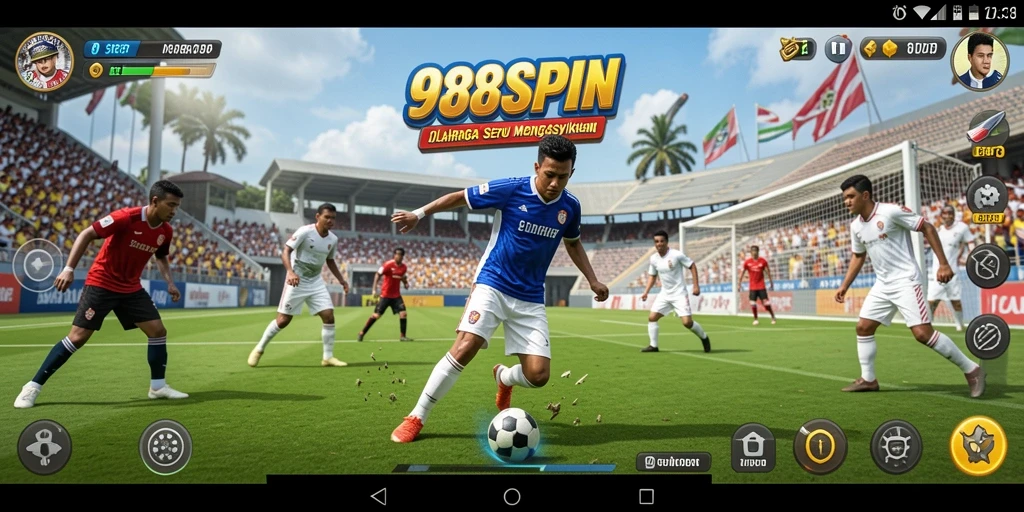 Screenshot utama 988SPIN menunjukkan aksi seru dalam permainan olahraga.