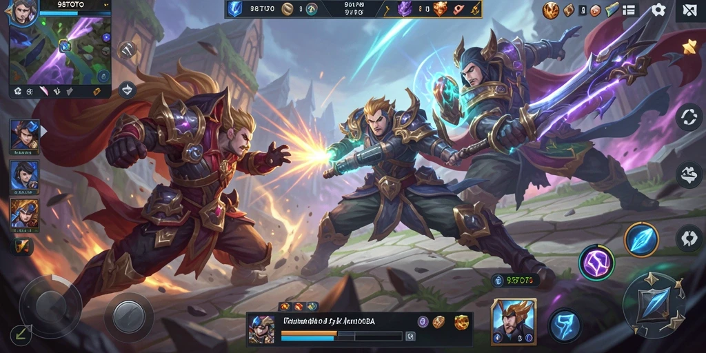 Tampilan seru dari gameplay MOBA di 98TOTO.