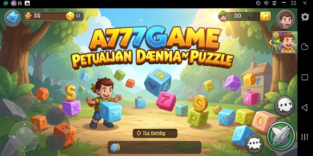 Tampilan gameplay A777GAME yang penuh warna dan menarik.