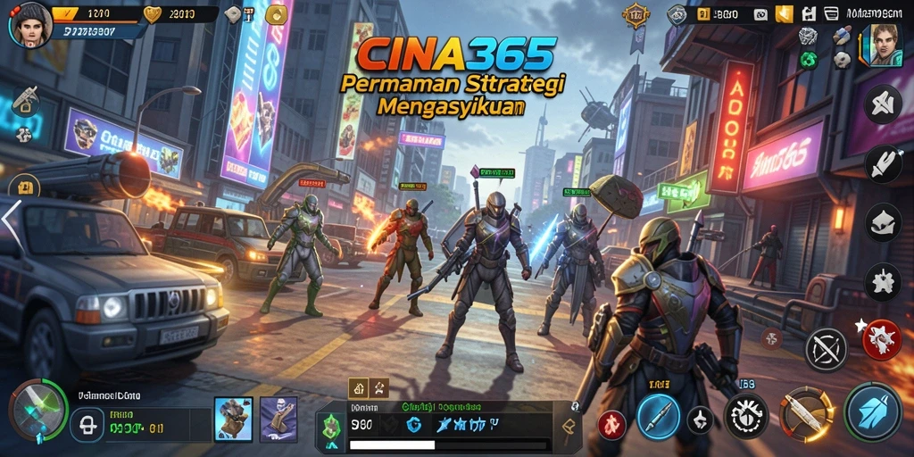 Screenshot gameplay CINA365 menampilkan pertempuran strategis yang intens.