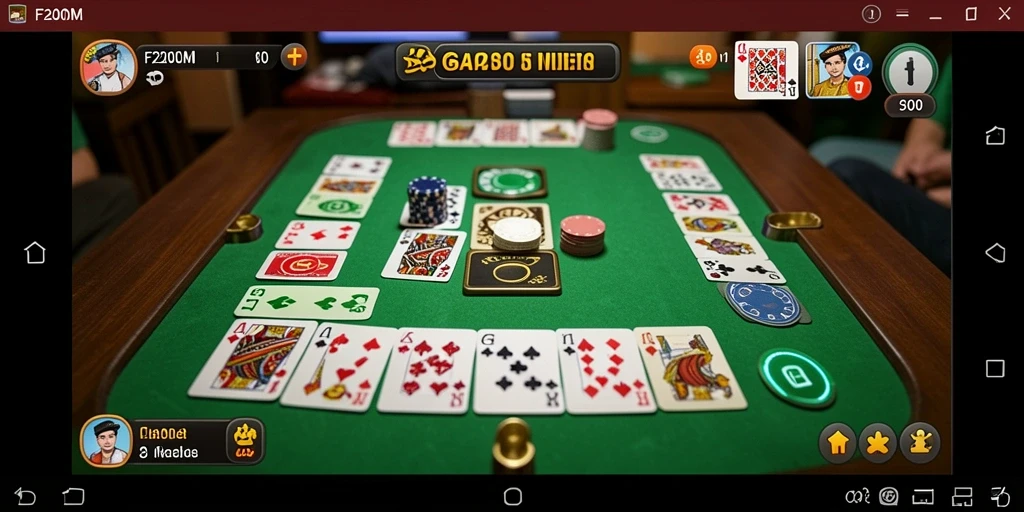 Tampilan gameplay F200M yang menarik saat bermain Gaple.