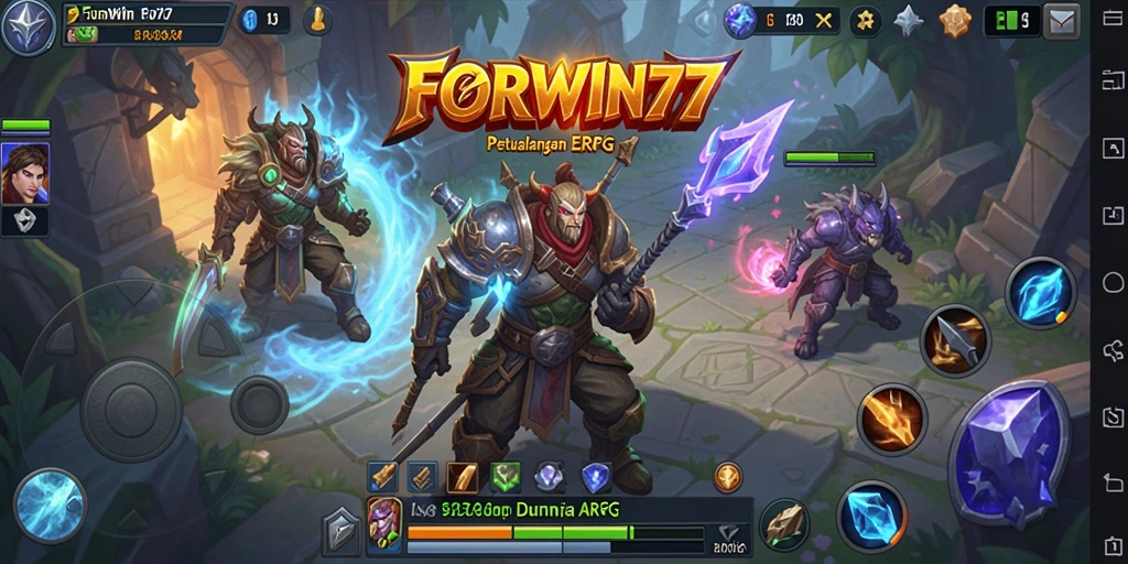 Tangkapan layar gameplay menampilkan pertarungan epik di dunia FORWIN77.