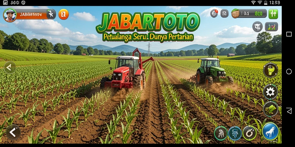 Tampilan utama JABARTOTO menampilkan ladang yang subur dan aktivitas bertani.