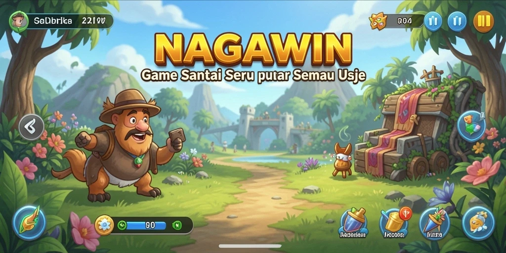 Tangkapan layar NAGAWIN menampilkan gameplay seru dan warna-warni.