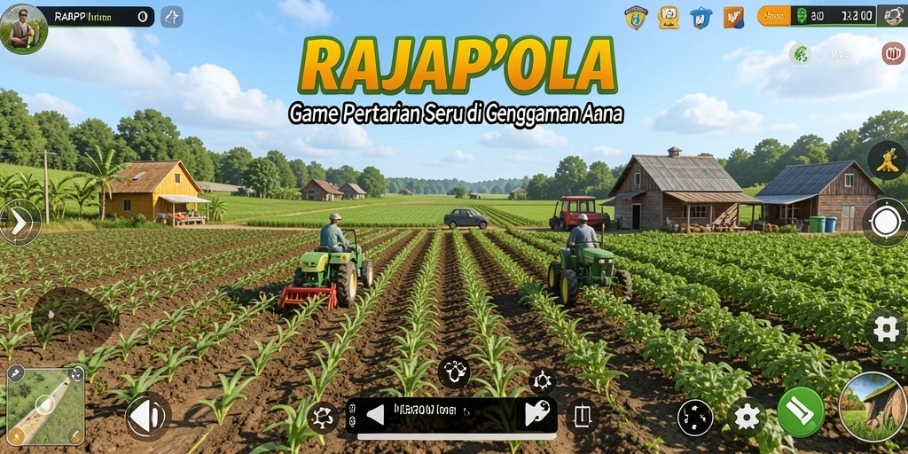 Tampilan menarik dari gameplay pertanian di RAJAPOLA.