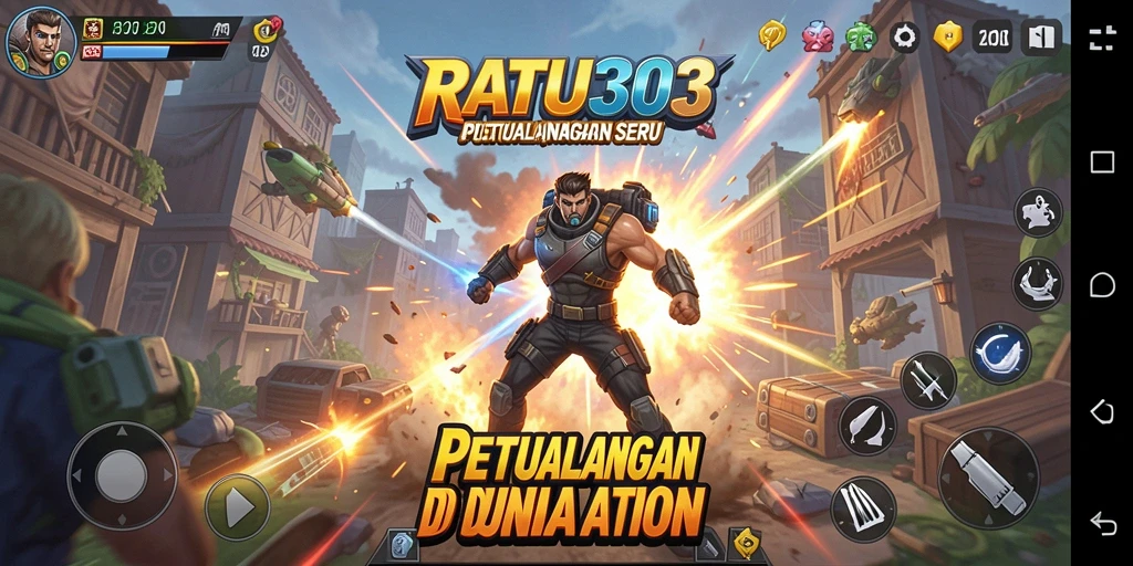 Screenshot utama RATU303 menampilkan pertempuran mendebarkan dan aksi seru.