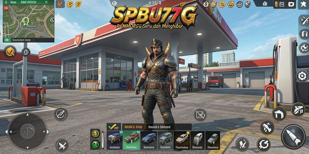Tangkapan layar gameplay SPBU77 yang menampilkan pertarungan seru antara karakter.