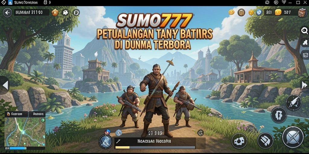 Tampilan gameplay SUMO777 yang menampilkan petualangan di dunia terbuka.