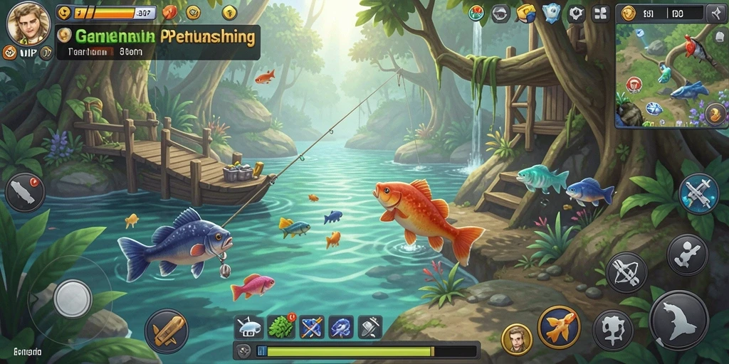 Screenshot utama SVIP7 menampilkan gameplay memancing yang menarik.