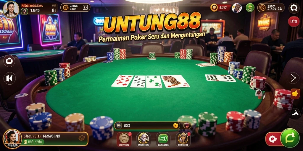 Tampilan gameplay seru dalam UNTUNG88 yang memikat para pemain poker.
