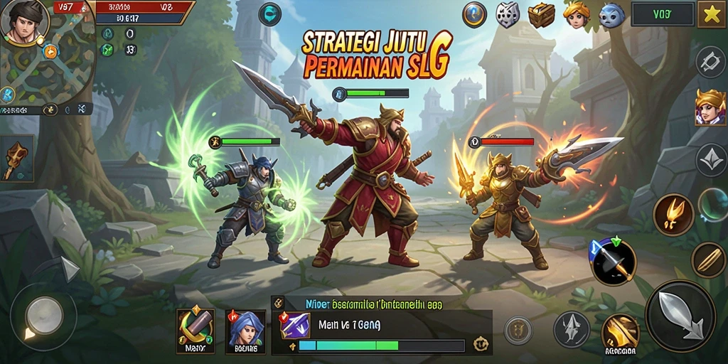 Tangkapan layar utama V87 menunjukkan aksi pertempuran strategi yang mendebarkan.